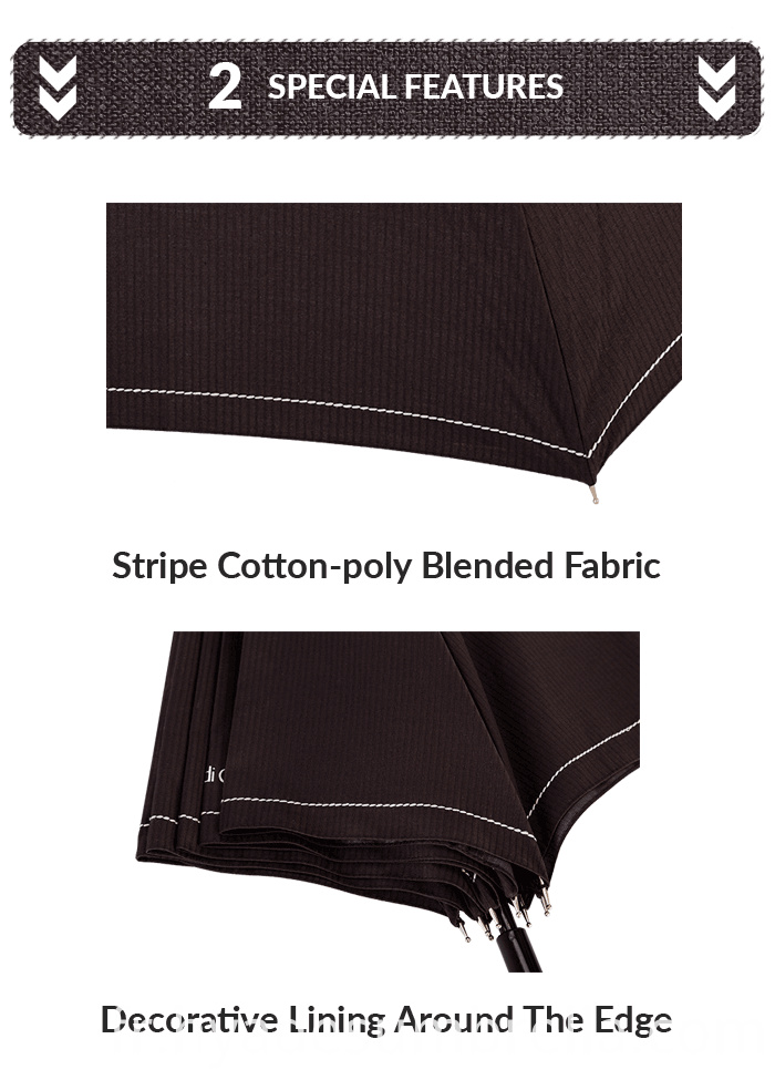 Tissu mélangé de coton de parapluie droit ouvert manuel Manual Open Straight Umbrella Cotton Blended Fabric